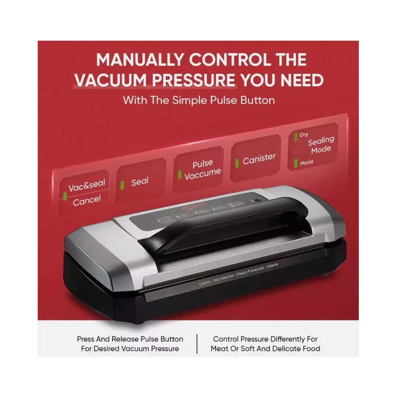Magic Mill Food Vacuum Sealer Machine Easy-Close Handle for Manual