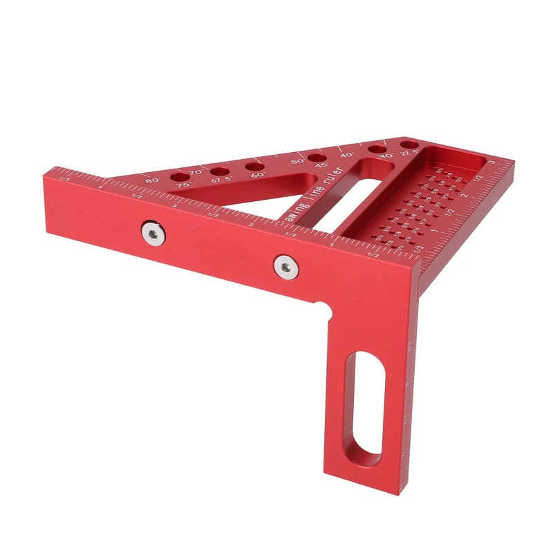 Carpenter Square Hole Scribing Ruler 45 90 Degree Aluminum Alloy