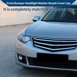 Hihaha Front Right Side Bumper Headlight Washer Nozzle Cover Cap for Honda Accord VIII 8 CP1 CP2 CP3 2008-2010 Bumper Trim Nozzle Cover 1 Pcs White