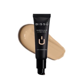 Nuevo Maquillaje Liquido Bissu | Alta Cobertura, 12 Horas de Duración, Acabado Mate, Resistente al Agua (09 Amarettisimo)