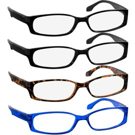 TruVision Readers Reading Glasses - 9503H -2Black-Tortoise-Blue-3.75