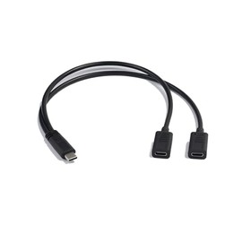 Halokny USB C Y Splitter Charge Cable, 1 Feet USB Type C Male to 2 Dual USB Type C Female Y Splitter Extension Charging Cable(Only for Charging) (Typec Male to Dual Female)