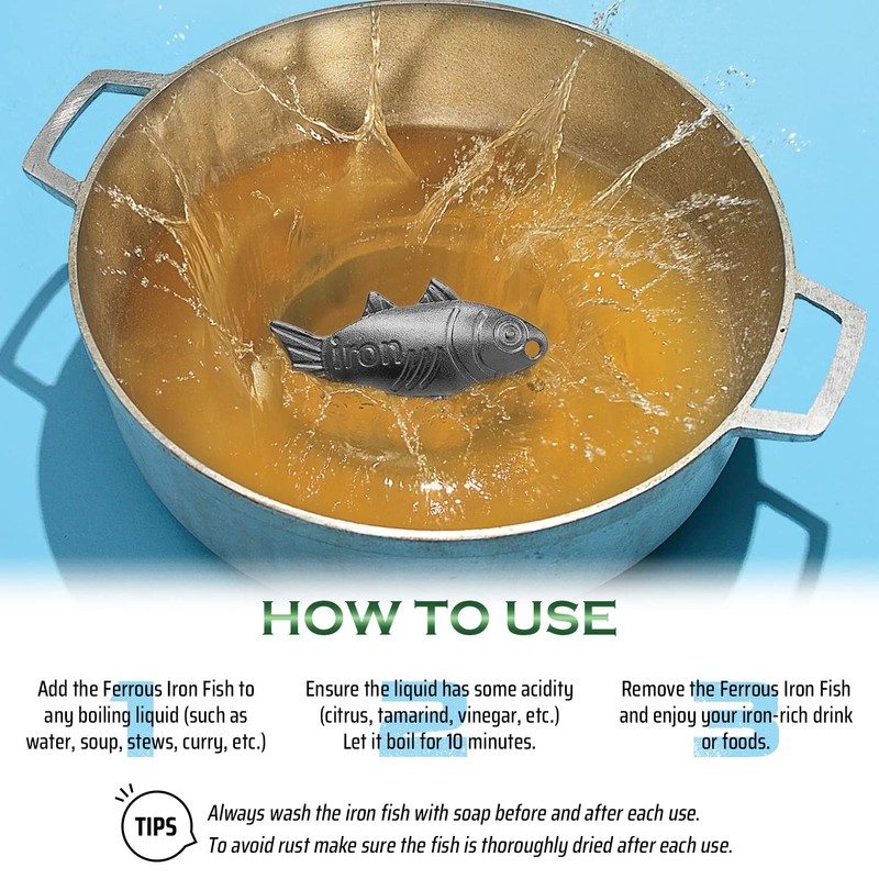 Vegan Iron Fish Cooking Tool - Premium Quality - Iron