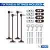 XFORT® 4 Pack Brown Lockable Window Restrictor with Key, 20cm