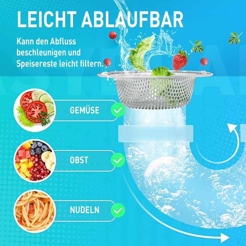 Pack of 2 Drain Strainers, Stainless Steel Sink Strainer with