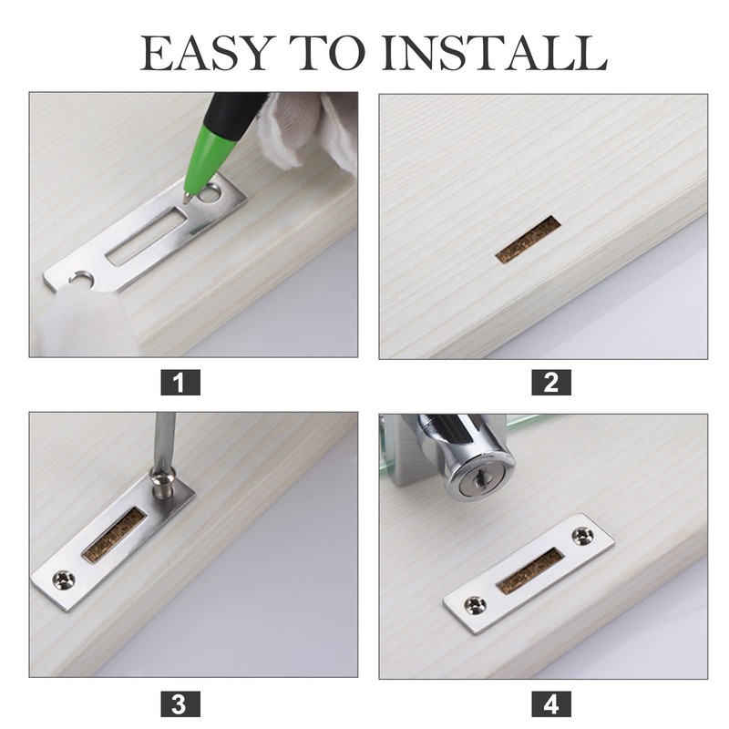 LDEXIN Double Door Display Cabinet Lock with Keys, Zinc Alloy