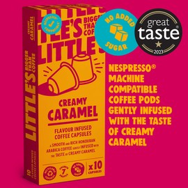 Little's Coffee Creamy Caramel Coffee Pods – Pack of 60 Coffee Pods Nespresso Compatible – 100% Arabica Coffee Capsules Infused with Caramel