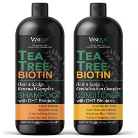 Tea Tree Shampoo and Conditioner Set with Biotin and 100% Pure Tea Tree Oil