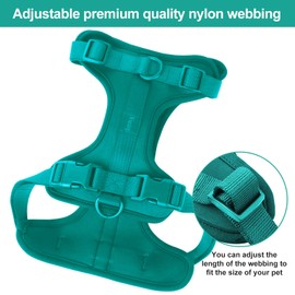 Wisedog No Pull Lightweight Dog Vest Harness with Soft and Comfortable Cushion, Breathable Mesh, for Small Medium Large Dogs Walking (M(Neck: 11.81"-18.11";Chest: 18.11"-27.95"), Emerald Green)