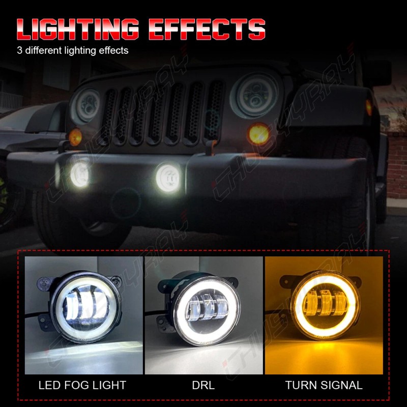 CHUSYYRAY For 2003-2009 Hummer H2 Pair Bumper LED Fog Lights