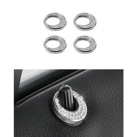 VDARK Accessories Parts Trim Inner Door Lock Pins Covers Caps Sticker Interior Sticker Visors Decorate A Class B E Class CLA GLA AMG Women Men Bling Crystal Pack of 4 (Silver)