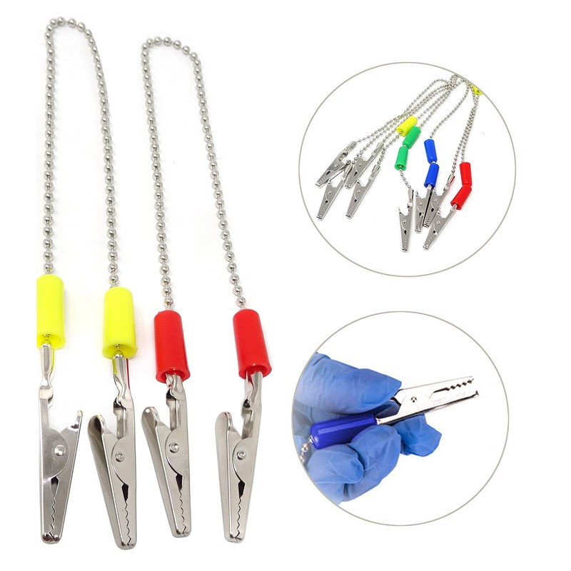 Honbay 4PCS Dental Bib Holder Clips Ball Chain Napkin Clips