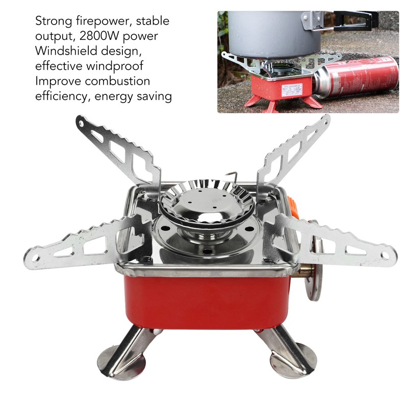 Mini Square Camping Stove Compact Folding Wind Proof Outdoor Backpacking