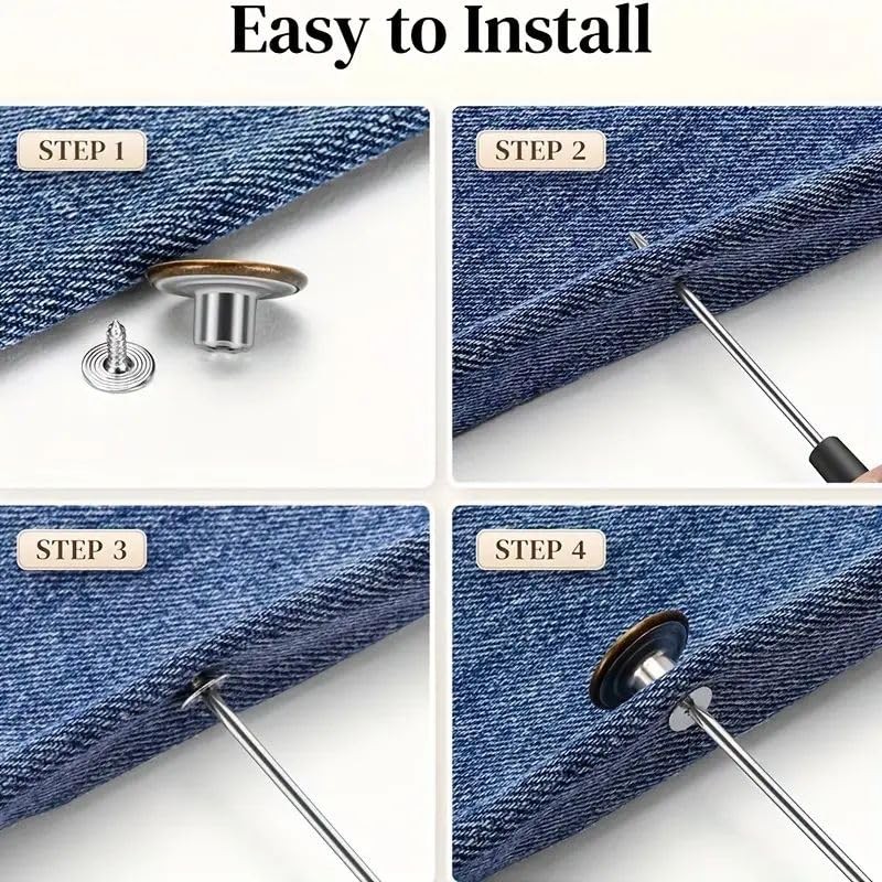 12 Pcs Jeans Buttons, 17mm Replacement Button Jeans Metal Button