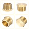 sourcing map 2Pcs Brass Hex Head Plug Compression Cap Fitting