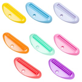 Tube Squeezing Aid, Set of 8, Toothpaste Clip Dispenser, 3.5 x 1.5 inch(Random Colors)