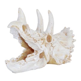 MC MEICHUANG Prehistoric Dinosaur Skull Decor mini White Resin Aquarium Ornament&Reptile Hideout Cave (Fish Tank/Terrarium Safe)
