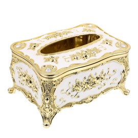 LABRIMP Elegant European Style Tissue Holder Trimmed Fashion Tissue Box for Decor Material Napkin Storage Case Fine Embossing Design