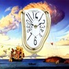 Lafocuse Silent Melting Clock Gold Shiny Frame,Salvador Dali Watch Melted