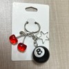 spansee 8 Ball keychain, Red Cherry Keychain, Eight Ball Keychain