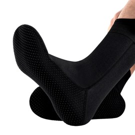 ABPOK 3mm Wetsuit Socks, Neoprene Diving Socks Anti-slip Thermal, Adjustable Velcro loop Strap for Men Women Diving Swimming Surfing (XL, Black)