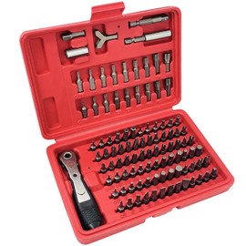 Socpuro Ratchet Wrench Bit Set, Drive Angle 0.25 inches (6.35 mm), 101 Points, Negative Positive, Star, Square, Cross, etc. Screwdriver Bit Set, Ratchet Screwdriver, Replaceable Type, Inch /