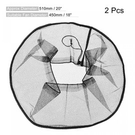 sourcing map Electric Fan Dust Cover 18 Inch Washable Dustproof Guard Mesh Net for Protection, Black Pack of 2