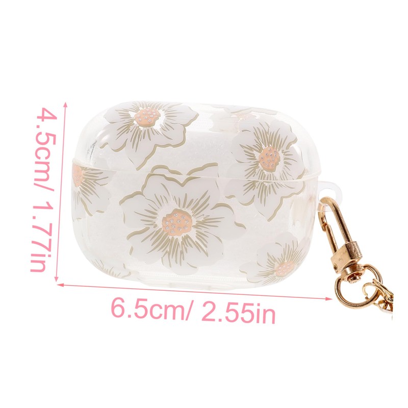 KONTONTY TPU Earphone Shell Protective Case Stylish Floral Design Easy