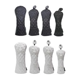 Golf Headcover, Driver Cover, For Wood, FW Cover, For Utilities, UT Cover, Skull Diamond, With Conversion Doug (Black Diamond, Utility Single Item)