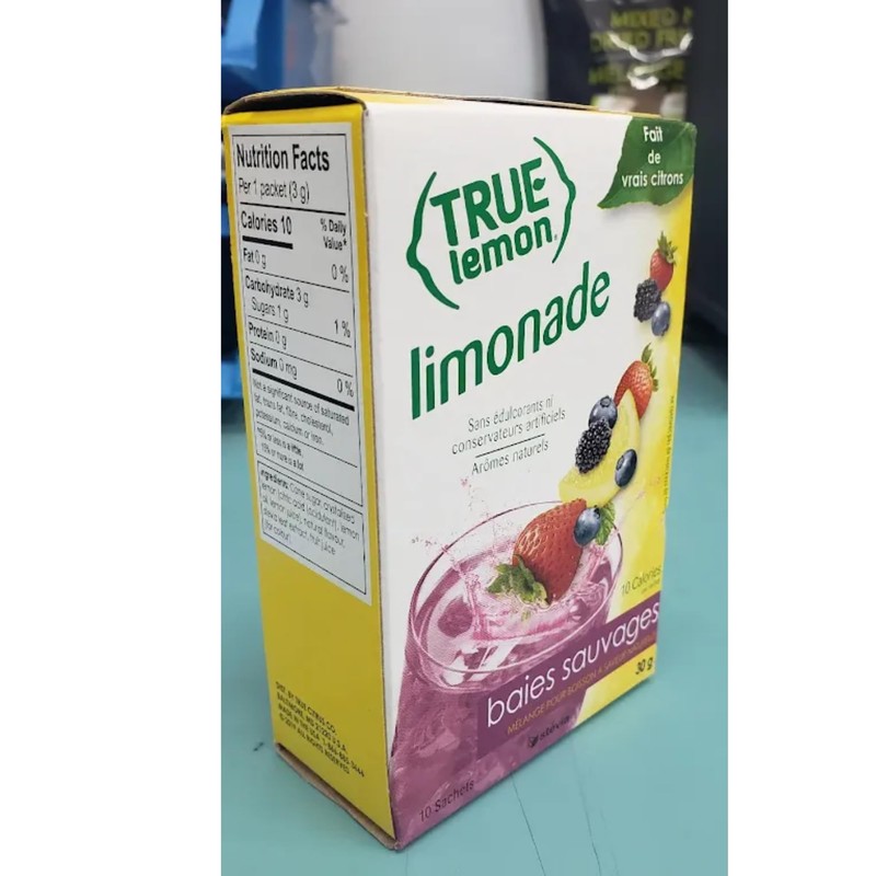 True Lemon WILDBERRY LEMONADE, True Citrus, 10 Count (Pack of
