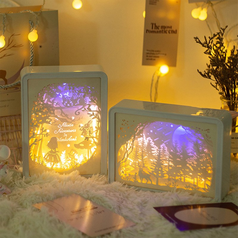 Papercut Light Box Soft Warm Light Romantic USB Battery Powered