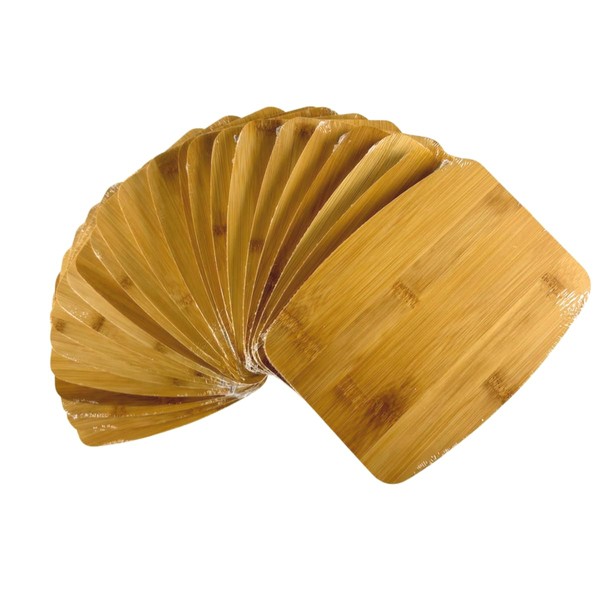 (Set of 24) 8"X6" Round Edge Bulk Plain Blank Bamboo