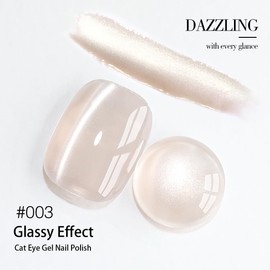 Larvall BEAUTPAL Nude Cat Eye Gel Nail Polish,15ML Glitter Holographic UV LED Nail Polish Gel Salon Manicure Nail Art DIY at Home with Magnetic Wand Color 003 Nude Elegance