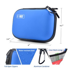 I GO 85 Pieces Hard Shell Mini Compact First Aid Kit, Small Personal Emergency Survival Kit for Travel Hiking Camping Backpacking Hunting Marine Car, Blue