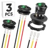 3-Pack Round Rocker Switch with Shell LED Light SPST ON