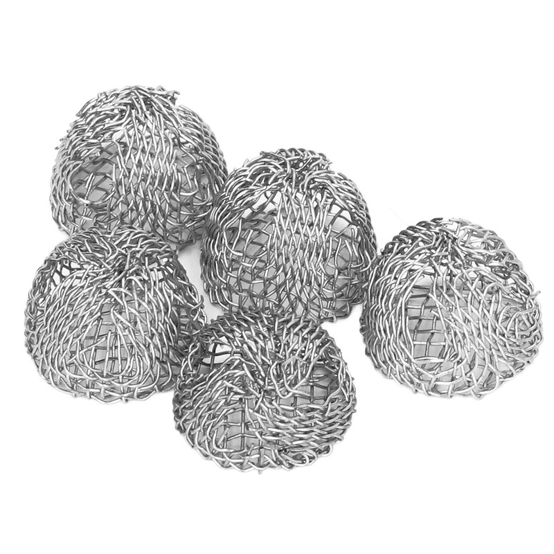 aqxreight 100Pcs Pipe Ball Screen Filter 16mm Stainless Steel Washable