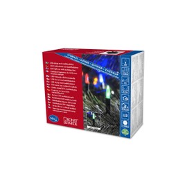 Konstsmide Traditional Static Fairy Lights/Outdoor or Indoor (IP44)/120 Multi Coloured Diodes/Multifunction 8 Settings/Green Cable