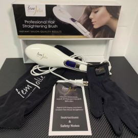 FemJolie Electric Hair Straightener Brush Professional Digital Straightening NEW
