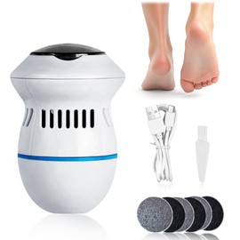 Lima para Pies Electrica，Dermoabrasión eléctrica para pies con succión， Elimina Callos y Piel Muerta，Velocidad Ajustable，Cabezal de Molienda de Grano Grueso y Fino，para el Cuidado de los Pies