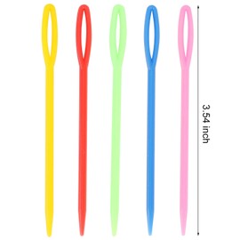 300 Pieces Plastic Sewing Needles with Big Eye Safety Plastic Lacing Needles 3.54 Inch Craft Learning Needles for Kids Crochet Darning Sewing Handmade Crafts(Random Color)