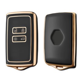 OATSBASF Car Key Case for Renault, 4-Button Key Case Cover for Renault Clio Espace 5 Master Bus Talisman Megane USW Fluence Duster Megane Kadjar Coque Captur Zoe Koleos Scenic (Black)