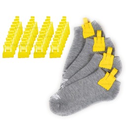 The Amazing Sock Clip Sock Holder, 32 Clips, Yellow, Made in U.S.A.