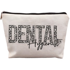 uinwk Dental Hygienist Makeup Bag,Leopard Print Makeup Bag,Dentist Makeup Bag,Gift For Dentists,Dentist Gifts For Women Coworkers