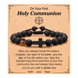 ORISPRE First Communion Gifts for Boys First 1st Holy Communion Decorations Catholic Cross Bracelet