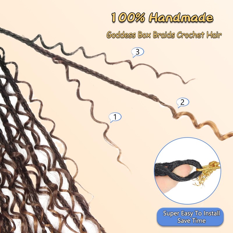 Goddess Box Braids Boho Braids Crochet Hair For Black Women