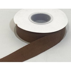 2 metres of 25mm Brown Petersham Traditioanl Rayon Ribbed Ribbon Double Sided Milliners 25 mm 2.5cm