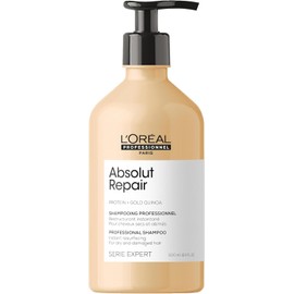L'Oreal Professionnel Absolut Repair Shampoo | Repara el daño y proporciona brillo | Con quinoa y proteínas | Tratamiento con tecnología de proteínas | Para cabello seco y dañado | 500ml
