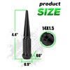 M14x1.5 Spike Lug Nut, Tire Spiked Black Lug Nuts Set