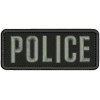 POLICE EMB PATCH 5X2 HOOK ON BACK BLACK/GRAY