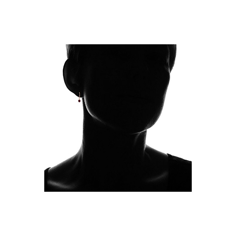 Rose Gold Flashed Sterling Silver Created Ruby 6mm Round Leverback